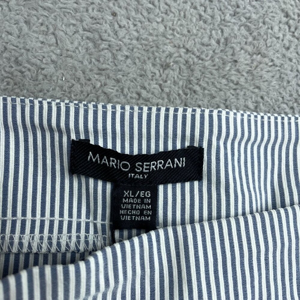 NEW Mario Serrani Women's XL  Comfort Stretch Capri Pants Navy/Ivory Stripped - Picture 6 of 12